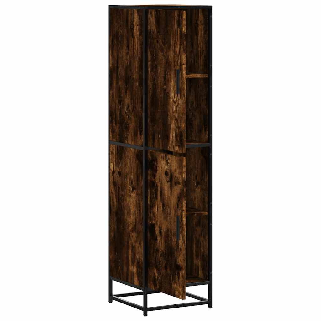 Credenza Rovere Fumo 35,5x35x139 cm Legno Multistrato Metallo - homemem39