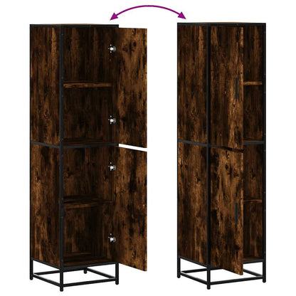 Credenza Rovere Fumo 35,5x35x139 cm Legno Multistrato Metallo - homemem39