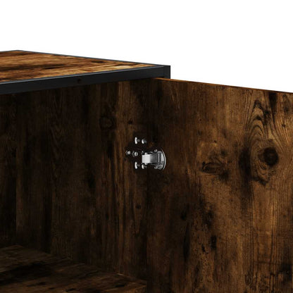 Credenza Rovere Fumo 35,5x35x139 cm Legno Multistrato Metallo - homemem39