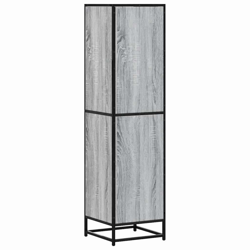 Credenza Grigio Sonoma 35,5x35x139 cm Legno Multistrato Metallo - homemem39