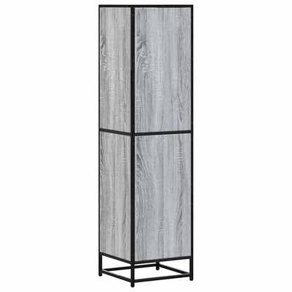 Credenza Grigio Sonoma 35,5x35x139 cm Legno Multistrato Metallo - homemem39