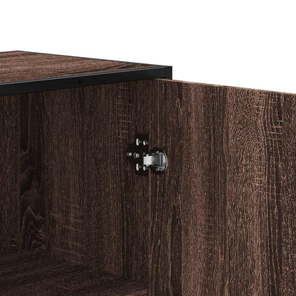 Credenza Rovere Marrone 35,5x35x139cm Legno Multistrato Metallo - homemem39