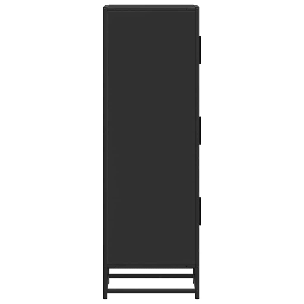Credenza Nera 35,5x35x106,5 cm Legno Multistrato Metallo | homemem39