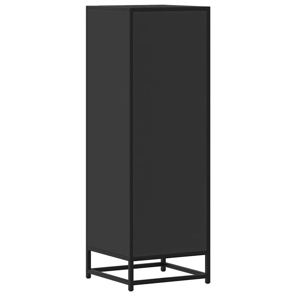 Credenza Nera 35,5x35x106,5 cm Legno Multistrato Metallo | homemem39
