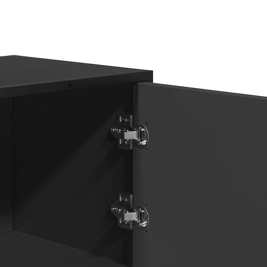 Credenza Nera 35,5x35x106,5 cm Legno Multistrato Metallo | homemem39