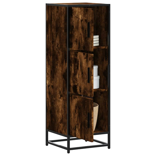 Credenza Rovere Fumo 35,5x35x106,5 cm Legno Multistrato Metallo | homemem39