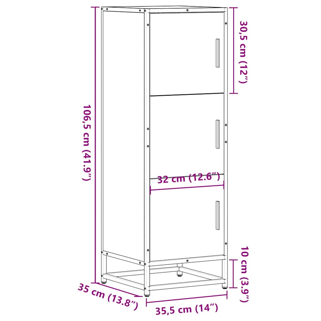 Credenza Grigio Sonoma Legno Multistrato Metallo | homemem39