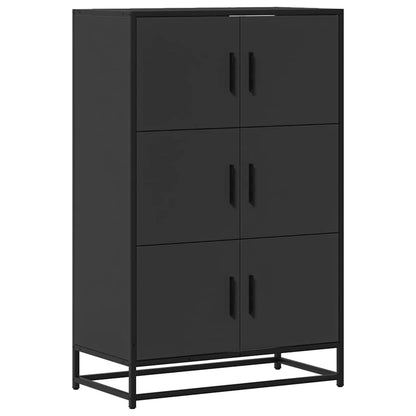 Credenza Nera 68x35x106,5 cm Legno Multistrato Metallo | homemem39