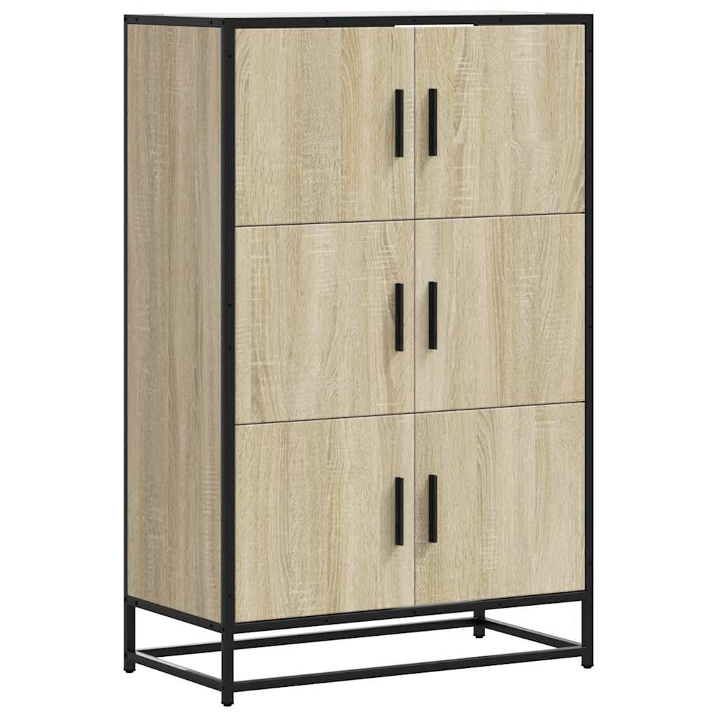 Credenza Rovere Sonoma 68x35x106,5 cm Legno Multistrato Metallo - homemem39