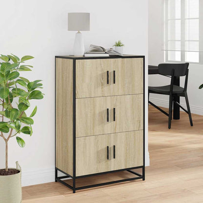 Credenza Rovere Sonoma 68x35x106,5 cm Legno Multistrato Metallo - homemem39