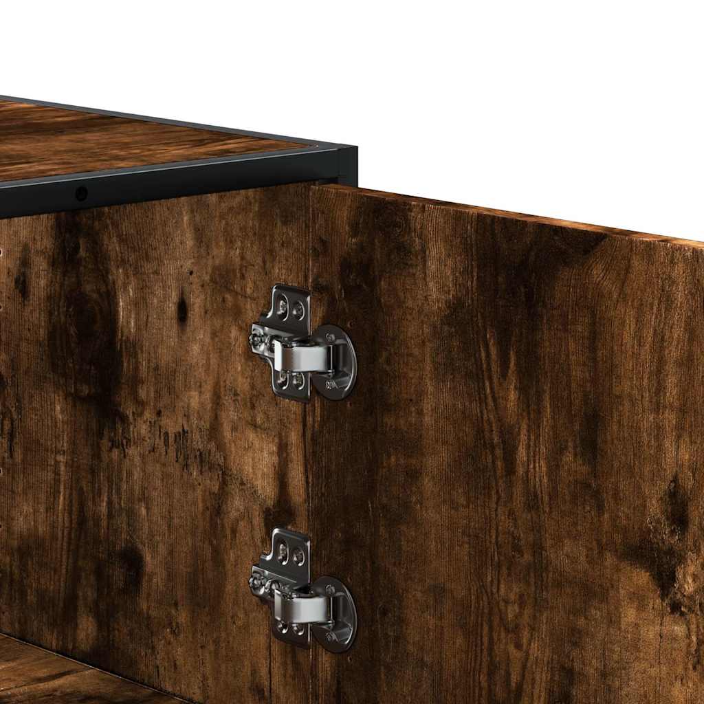 Credenza Rovere Fumo 68x35x106,5 cm Legno Multistrato Metallo - homemem39