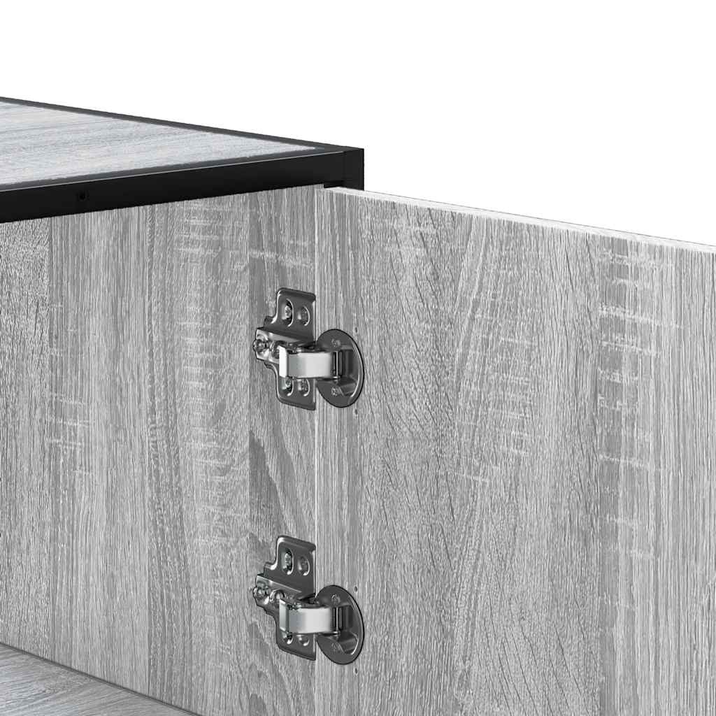 Credenza Grigio Sonoma 68x35x106,5 cm Legno Multistrato Metallo - homemem39