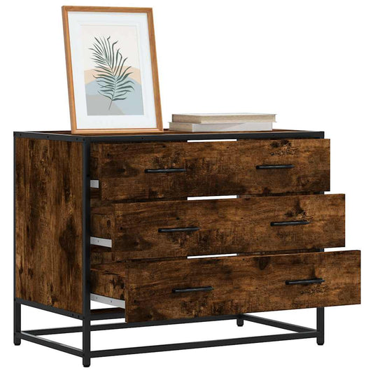 Cassettiera Rovere Fumo 70x41x56 cm in Legno Multistrato - homemem39