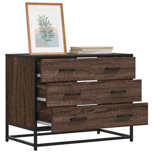 Cassettiera Rovere Marrone 70x41x56 cm in Legno Multistrato - homemem39