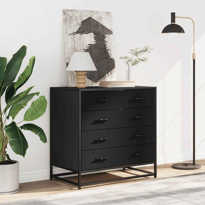 Cassettiera Nera 70x41x70 cm in Legno Multistrato - homemem39