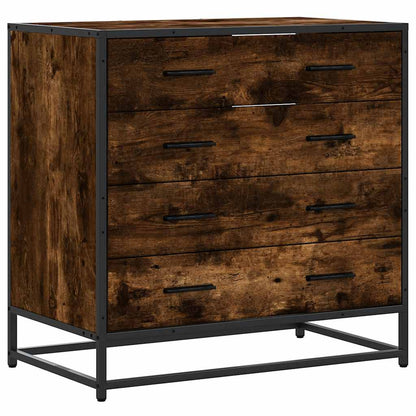 Cassettiera Rovere Fumo 70x41x70 cm in Legno Multistrato - homemem39