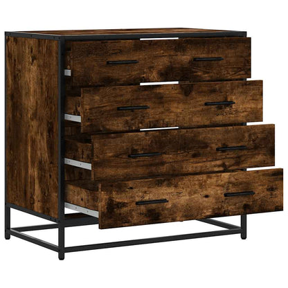 Cassettiera Rovere Fumo 70x41x70 cm in Legno Multistrato - homemem39