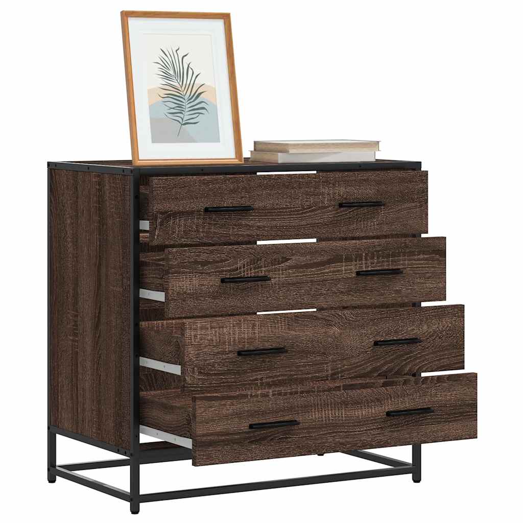 Cassettiera Rovere Marrone 70x41x70 cm in Legno Multistrato - homemem39