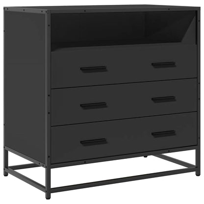 Cassettiera Nera 70x41x70 cm in Legno Multistrato - homemem39