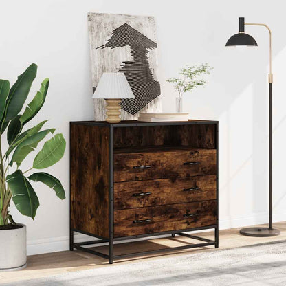 Cassettiera Rovere Fumo 70x41x70 cm in Legno Multistrato - homemem39