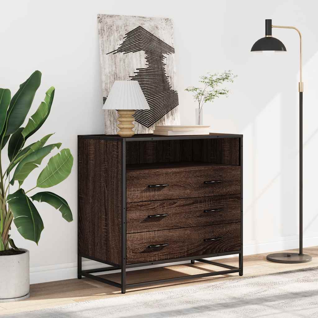Cassettiera Rovere Marrone 70x41x70 cm in Legno Multistrato - homemem39