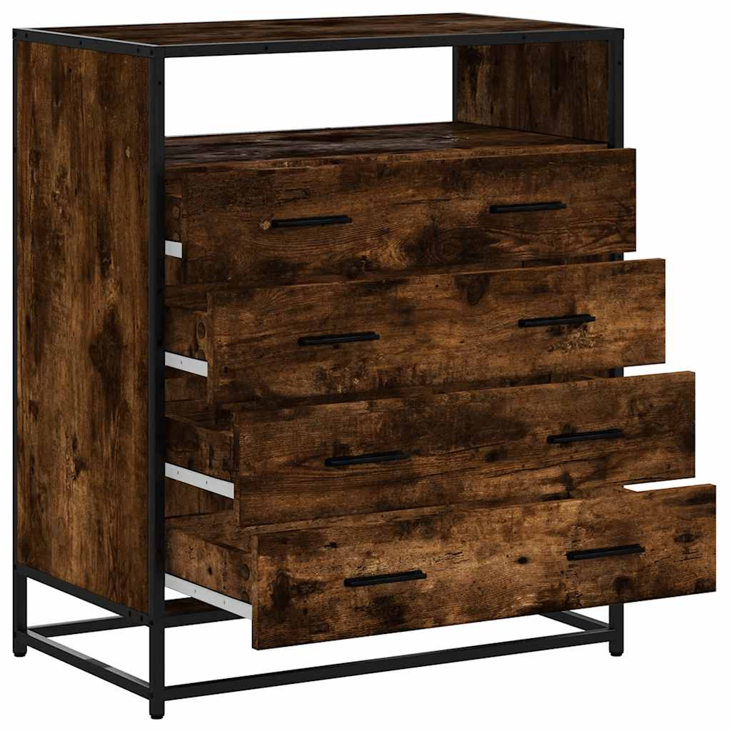 Cassettiera Rovere Fumo 70x41x83,5 cm in Legno Multistrato - homemem39