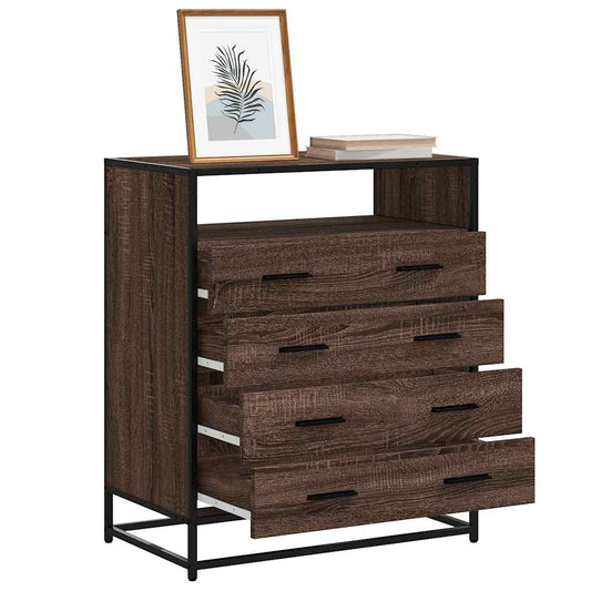 Cassettiera Rovere Marrone 70x41x83,5 cm in Legno Multistrato - homemem39
