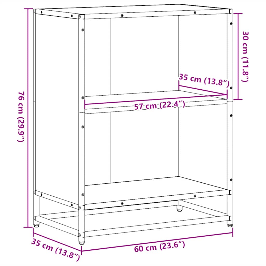 Libreria Rovere Marrone 60x35x76 cm in Legno Multistrato | homemem39