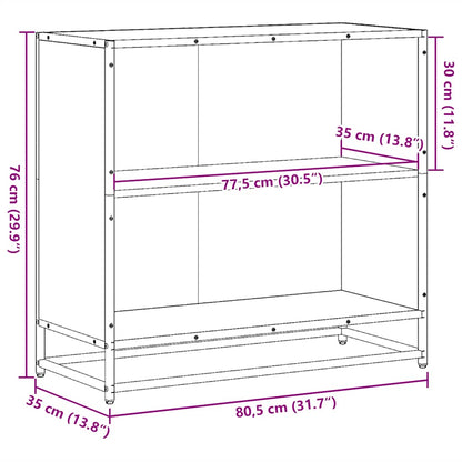 Libreria Nera 80,5x35x76 cm in Legno Multistrato | homemem39