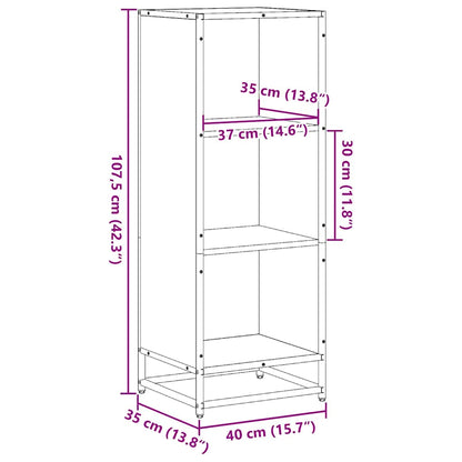 Libreria Nera 40x35x107,5 cm in Legno Multistrato | homemem39