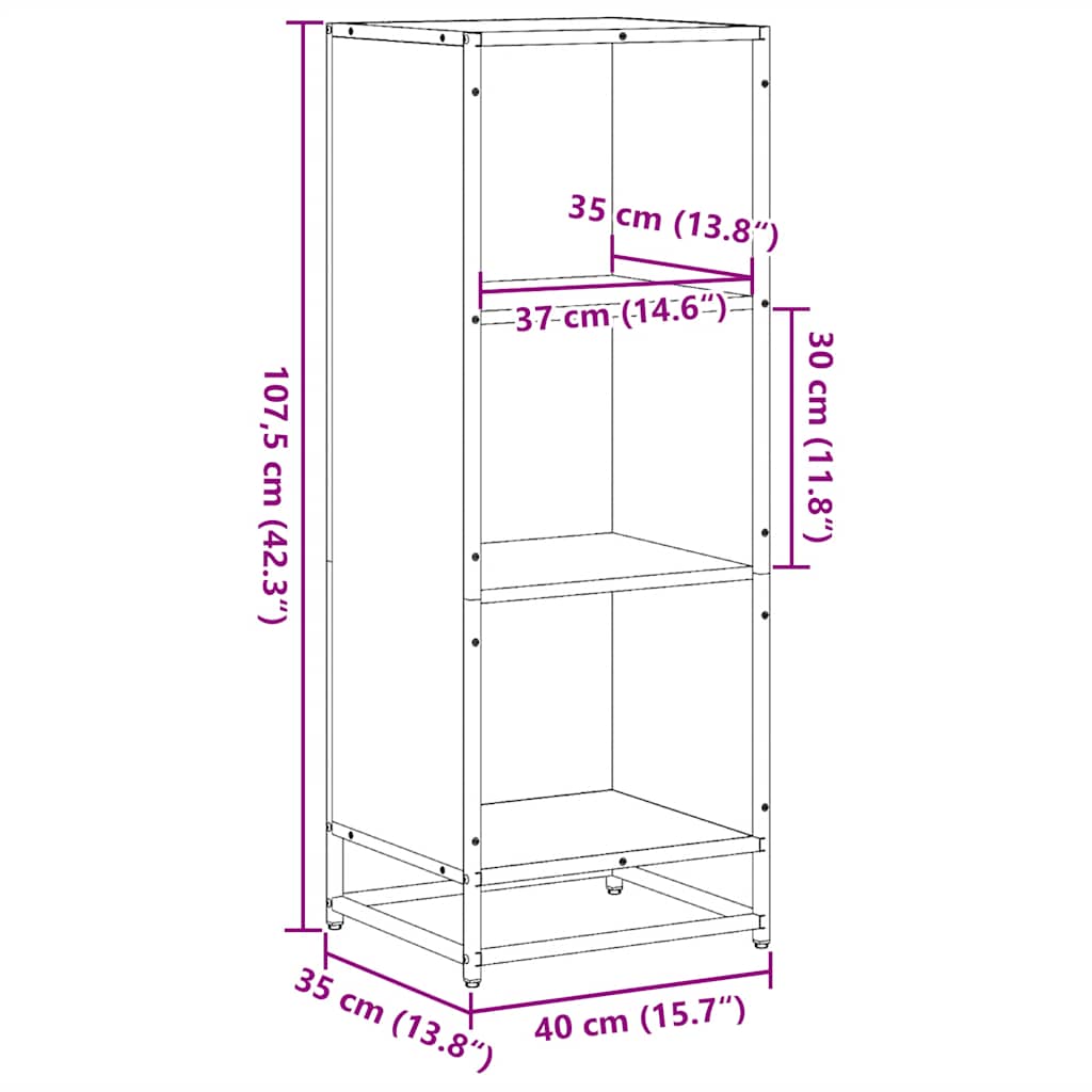 Libreria Rovere Sonoma 40x35x107,5 cm in Legno Multistrato | homemem39