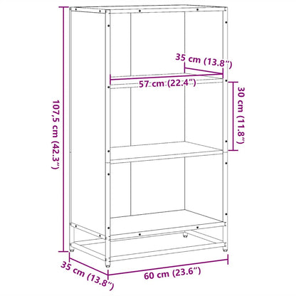 Libreria Rovere Fumo 60x35x107,5 cm in Legno Multistrato | homemem39