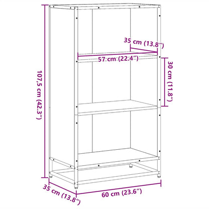 Libreria Grigio Sonoma 60x35x107,5 cm in Legno Multistrato | homemem39