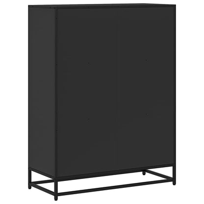 Libreria Nera 80,5x35x107,5 cm in Legno Multistrato