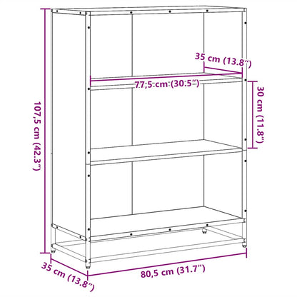 Libreria Rovere Sonoma 80,5x35x107,5 cm in Legno Multistrato | homemem39