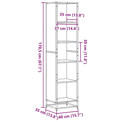 Libreria Nera 40x35x170,5 cm in Legno Multistrato | homemem39