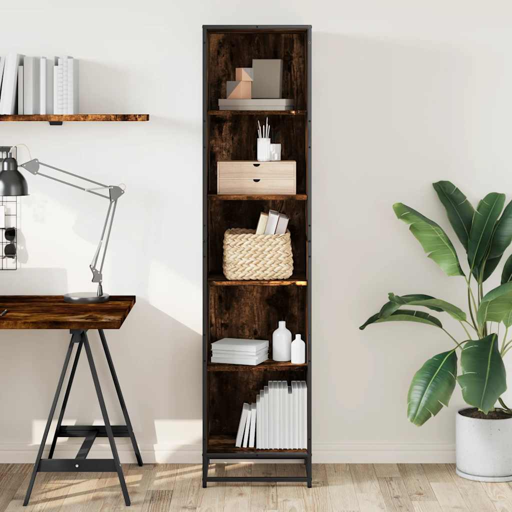 Libreria Rovere Fumo 40x35x170,5 cm in Legno Multistrato | homemem39