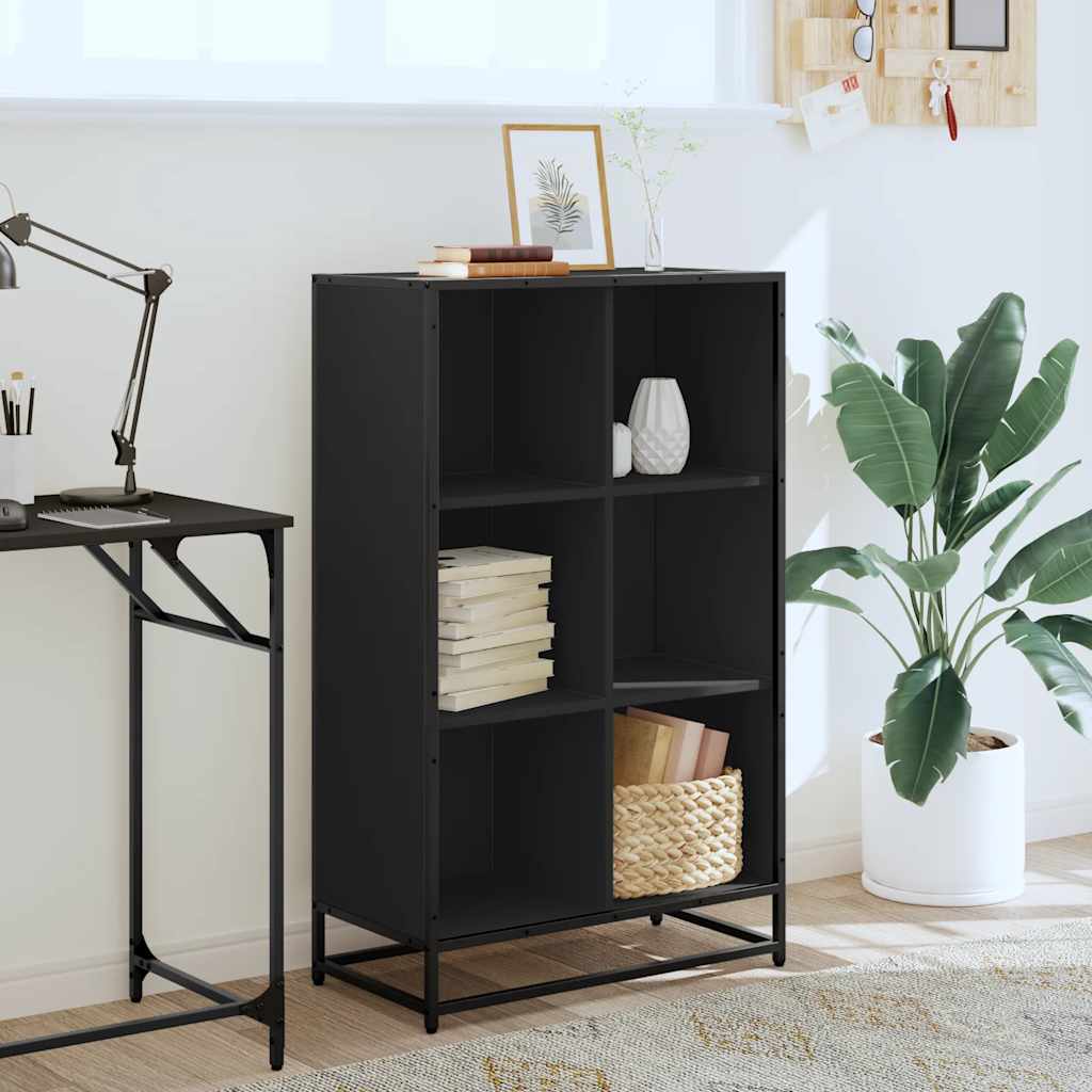 Libreria Nera 65,5x33x107,5 cm in Legno Multistrato | homemem39
