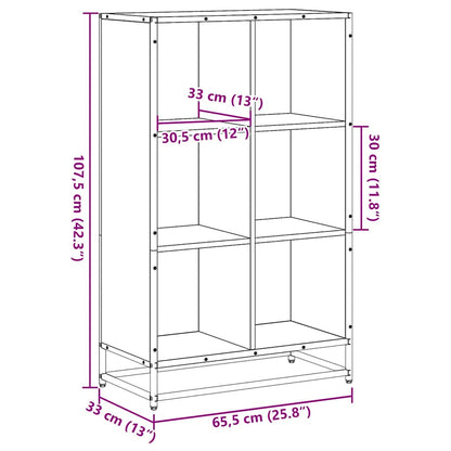 Libreria Nera 65,5x33x107,5 cm in Legno Multistrato | homemem39
