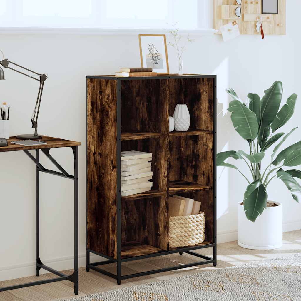 Libreria Rovere Fumo 65,5x33x107,5 cm in Legno Multistrato | homemem39