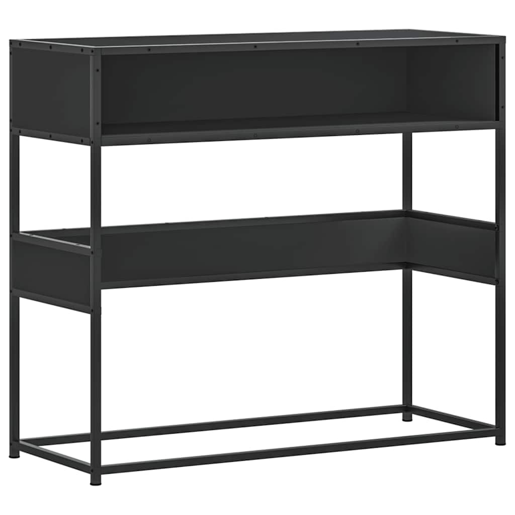 Tavolino Consolle Nero 90x35x80 cm in Legno Multistrato - homemem39