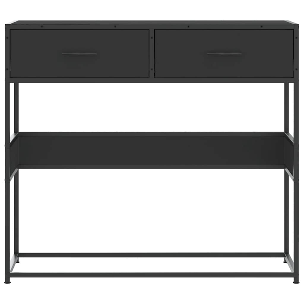 Tavolino Consolle Nero 90x35x80 cm in Legno Multistrato - homemem39