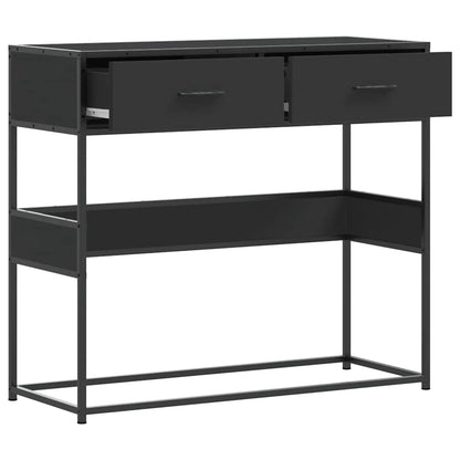 Tavolino Consolle Nero 90x35x80 cm in Legno Multistrato - homemem39