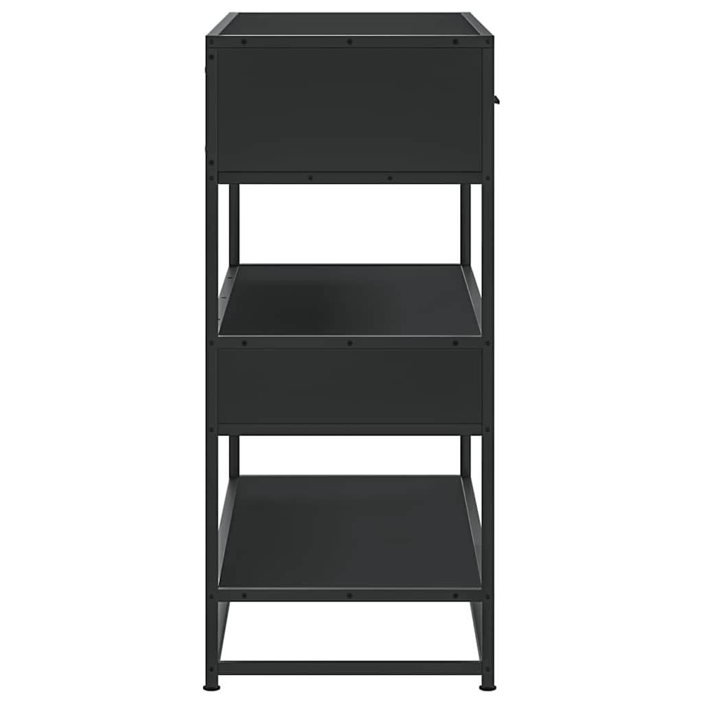 Tavolino Consolle Nero 90x35x80 cm in Legno Multistrato - homemem39