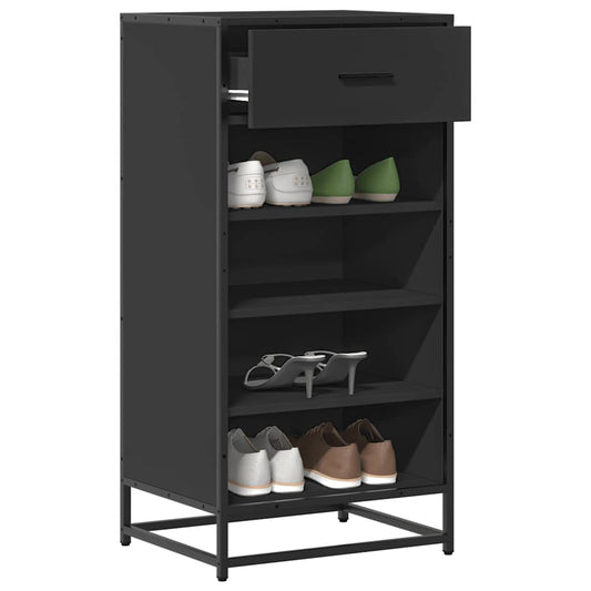 Scarpiera Nera 48x38x97,5 cm in Legno Multistrato - homemem39
