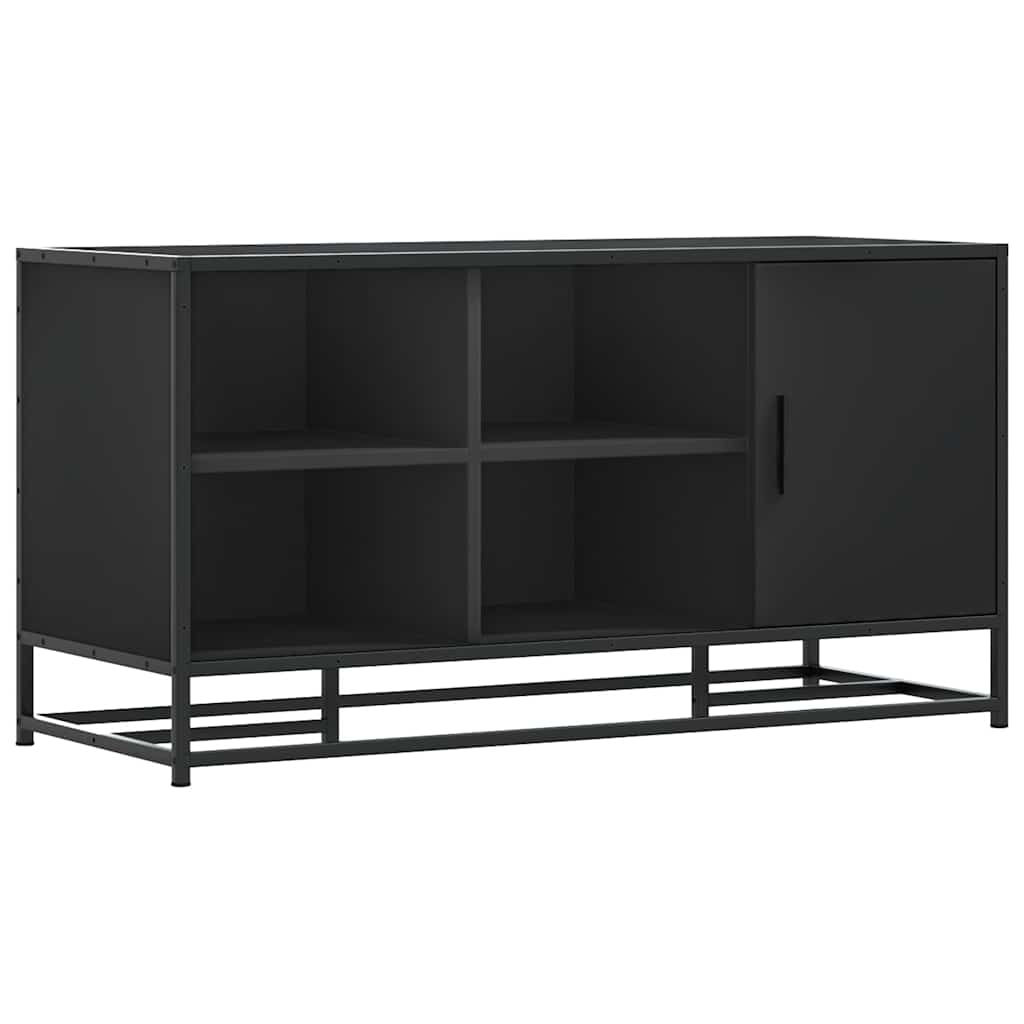 Scarpiera Nera 100x40x53,5 cm in Truciolato e Metallo | homemem39