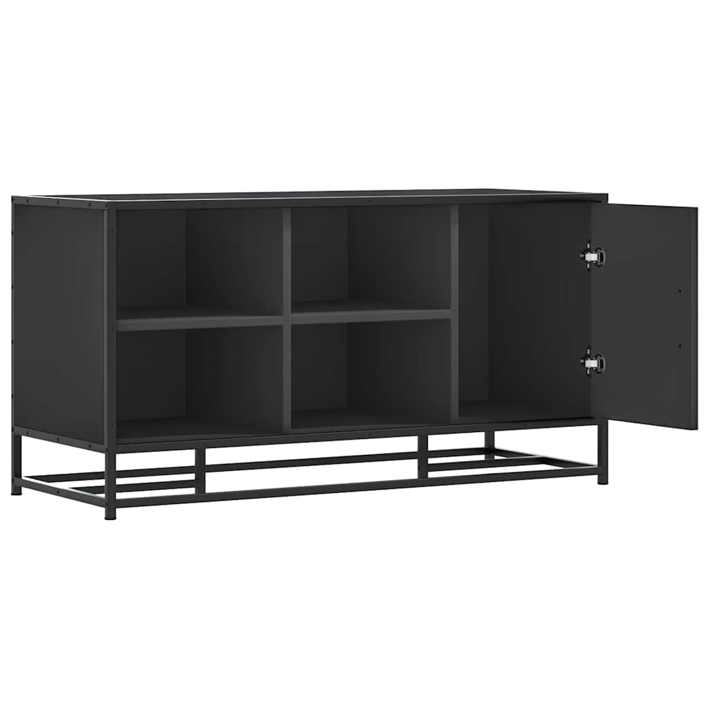 Scarpiera Nera 100x40x53,5 cm in Truciolato e Metallo | homemem39