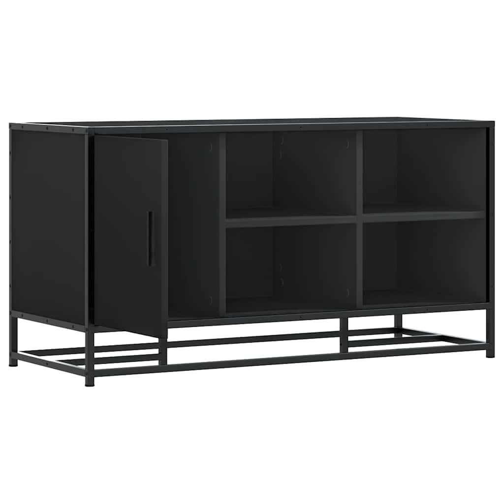 Scarpiera Nera 100x40x53,5 cm in Truciolato e Metallo | homemem39