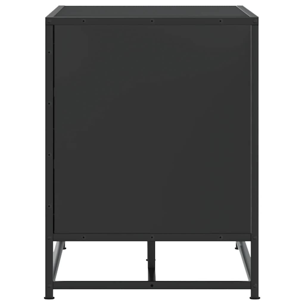 Scarpiera Nera 100x40x53,5 cm in Truciolato e Metallo | homemem39