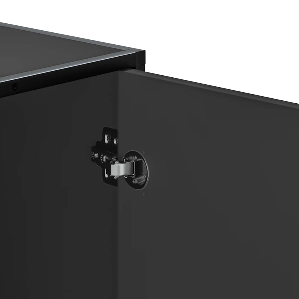 Scarpiera Nera 100x40x53,5 cm in Truciolato e Metallo | homemem39
